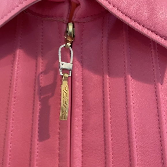 * St John Sport by Marie Gray pink leather jacket Sm - Picture 7 of 14